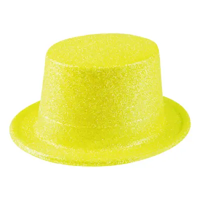 Glitterhatt Neongul - One size