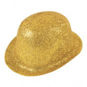 Glittrande Bowlerhatt Guld - One size
