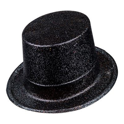 Glittrig Höghatt Svart i Plast - One size