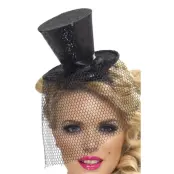 Glittrig Minihatt - Svart