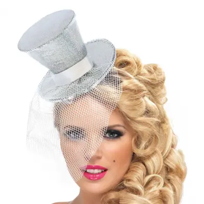 Glittrig Minihatt Silver - One size