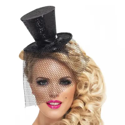 Glittrig Minihatt Svart - One size