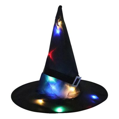 Häxhatt med LED-belysning - Svart