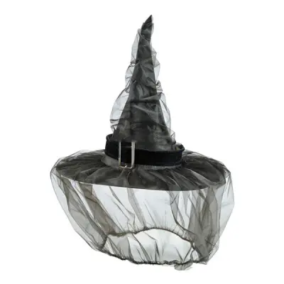 Häxhatt med Svart Slöja - One size