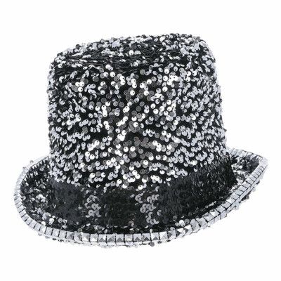 Höghatt med Paljetter Silver - One size