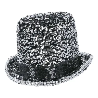 Höghatt med Paljetter Silver - One size