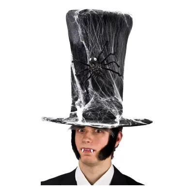 Höghatt Svart med Spindelnät - One size