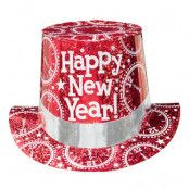Hatt i Papp Happy New Year Röd - One size