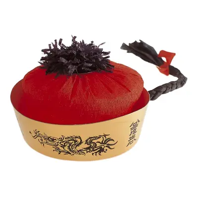 Hatt Kinesisk med Fläta - One size