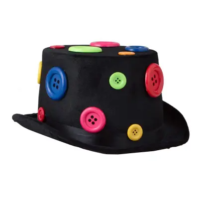 Cylinderhatt med Knappar Flerfärgad - One size