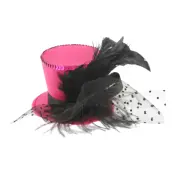 Minihatt med Clips Rosa