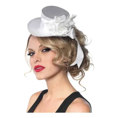 Minihatt med Rosett Deluxe - Vit