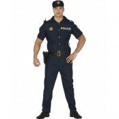 Mr Police Kostym med Hatt, Jumpsuit och Bälte