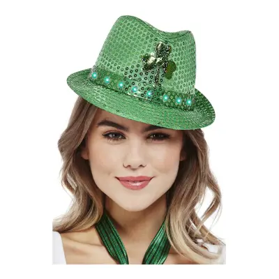 Paljetthatt St Patricks Day Grön - One size