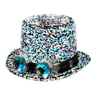 Paljetthatt Steampunk Deluxe Silver - One size