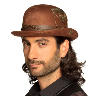 Bowlerhatt Steampunk Brun - One size