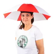Paraplyhatt Röd/Vit - One size