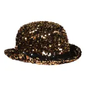 Plommonstop Paljetthatt Svart/Guld Deluxe - 58