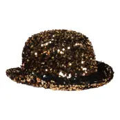 Plommonstop Paljetthatt Svart/Guld Deluxe - 60