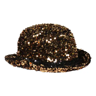 Plommonstop Paljetthatt Svart/Guld Deluxe - 60