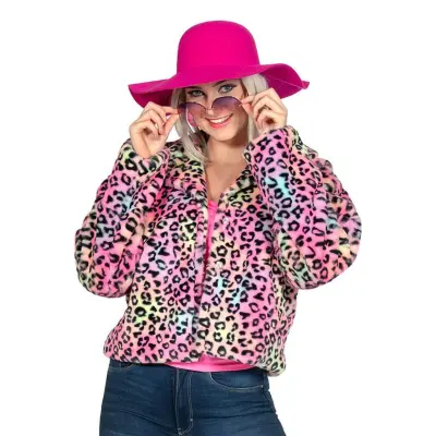Pälsjacka Leopard Rosa - 40/42