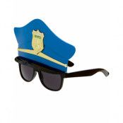 Polisglasögon med Silverfärgade Glas och Blå Hatt