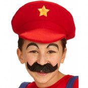Röd Mario Inspirerad Hatt till Barn med Stjärna
