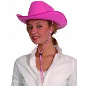Rosa Cowboyhatt med Snodd