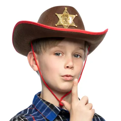 Sheriffhatt Brun för Barn - One size
