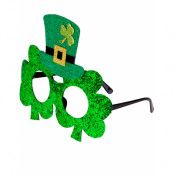 St. Patricks Glittrande Skämtglasögon med Hatt