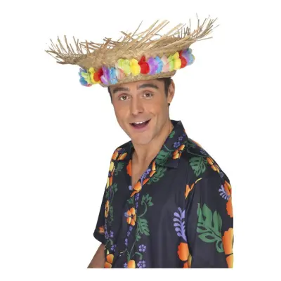 Stråhatt Hawaii med Blommor - One size