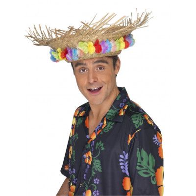 Stråhatt Med Blommor Hawaii