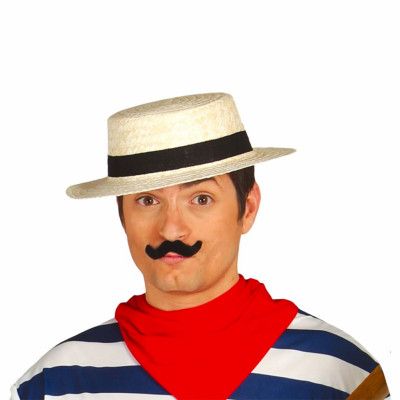 Stråhatt med Svartband - One size