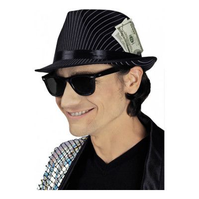 Streckad Gangsterhatt med Pengar - One size