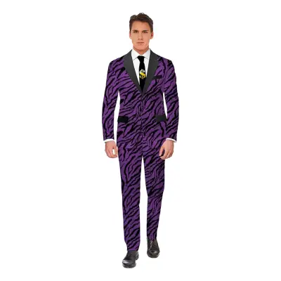 Suitmeister Lila Pimp Kostym i Fuskpäls - Medium