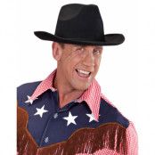 Svart Cowboy Hatt m/Snöre