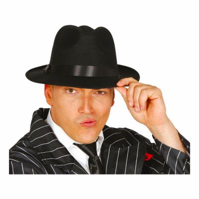 Svart Gangster Hatt - One size