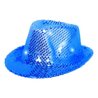 Trilby Paljetthatt Blå LED