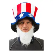 Uncle Sam Hatt med Skägg - One size