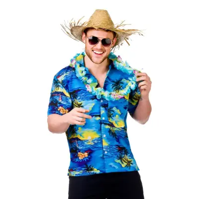 Hawaiiskjorta Blå - Medium