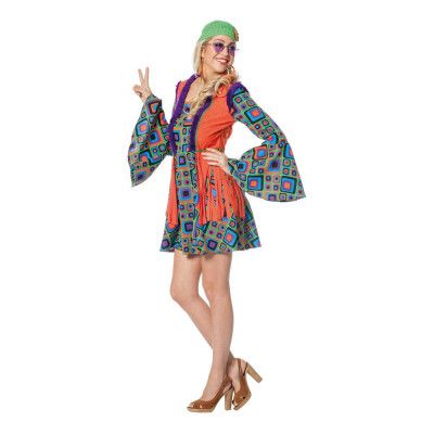 Hippie Dam Orange Maskeraddräkt - X-Small