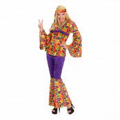 Hippie Girl Lila Maskeraddräkt - X-Large