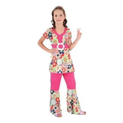 Hippieflicka Barn Maskeraddräkt - Small