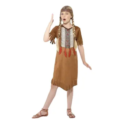 Indianflicka Barn Maskeraddräkt - Large