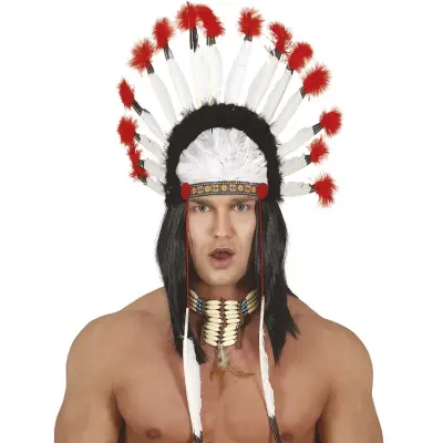 Indianhövding Fjäderutsmyckning