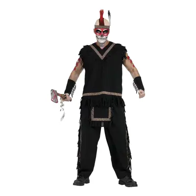 Indiankrigare Svart Maskeraddräkt - One size