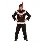 Indianman Svart Maskeraddräkt - Small