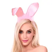 Kaninöron Böjbara Rosa Satin Deluxe - One size