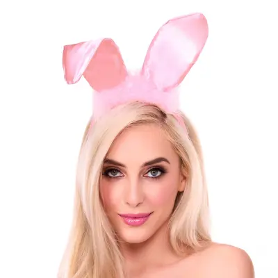 Kaninöron Böjbara Rosa Satin Deluxe - One size