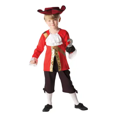 Kapten Krok Barn Maskeraddräkt Ljusröd - Small